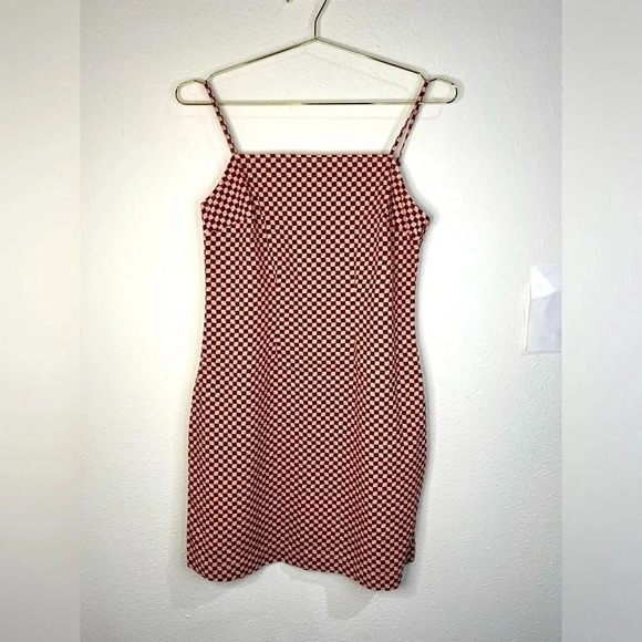 levis dress women small Y2K Streetwear Checkered Print Strappy Dress Size Medium - Picture 1 of 7